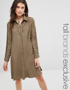 Платье с кружевной вставкой Glamorous Tall - Зеленый