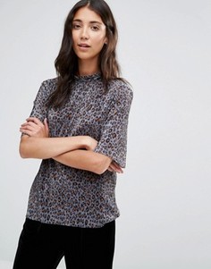 Топ с леопардовым принтом b.Young - Серый
