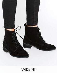 Ботинки из искусственной замши со шнуровкой ASOS AURORA - Черный