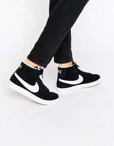 Черно-белые замшевые кроссовки Nike Blazer - Черный