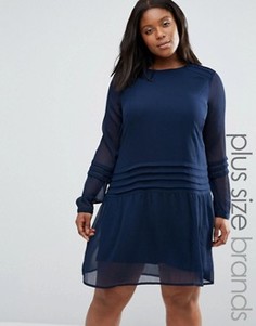 Платье с плиссировкой Junarose Plus Edina - Темно-синий