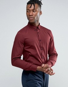 Красная оксфордская рубашка узкого кроя с принтом Burton Menswear - Красный