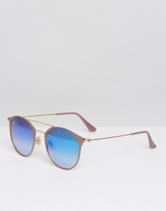 Круглые солнцезащитные очки с двойной переносицей Ray-Ban - Черный
