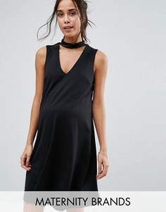 Платье с лентой на шее для беременных New Look Maternity - Черный