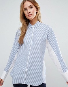 Oversize-рубашка в полоску с контрастными рукавами ASOS - Мульти