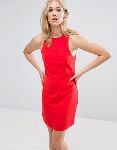 Платье на пуговицах спереди Neon Rose - Красный