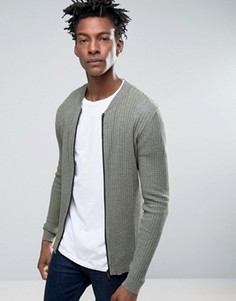 Трикотажная хлопковая куртка-пилот ASOS - Зеленый