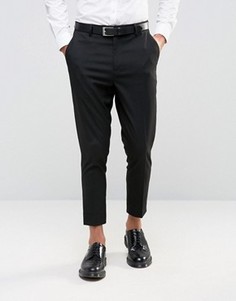 Черные укороченные брюки зауженного кроя ASOS - Черный