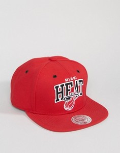 Бейсболка Mitchell & Ness Miami Heat - Красный