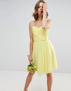 Платье мини со сборками ASOS WEDDING - Желтый