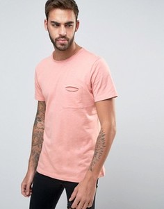 Меланжевая футболка с необработанными краями и карманом Another Influence - Розовый