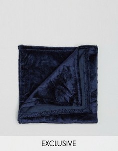 Платок для нагрудного кармана из мятого бархата Noose & Monkey - Темно-синий