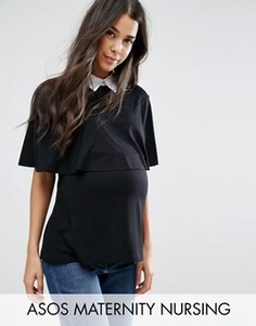 Топ с воротником ASOS Maternity NURSING - Черный