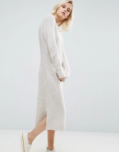 Вязаное платье миди ASOS - Бежевый