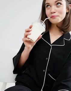 Пижамный топ с окантовкой Monki - Черный