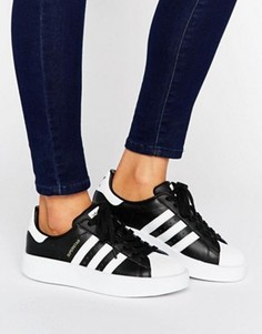 Черно-белые кроссовки с двойной подошвой adidas Originals Superstar - Черный