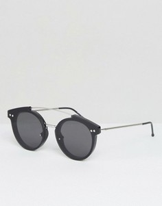 Черные круглые солнцезащитные очки с металлической планкой Spitfire - Черный
