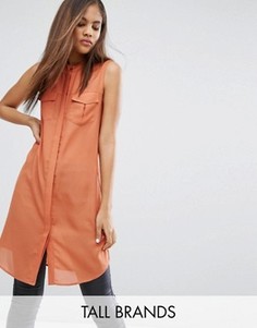 Платье-рубашка с карманами в стиле милитари Vero Moda Tall - Коричневый