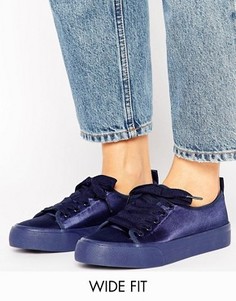 Атласные кроссовки для широкой стопы ASOS DARLING - Темно-синий