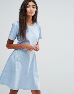 Короткое приталенное платье в горошек Trollied Dolly - Синий