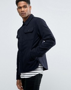 Куртка в стиле милитари с добавлением шерсти Celio - Темно-синий