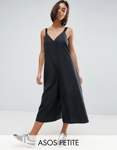 Oversize-комбинезон с юбкой-брюками ASOS PETITE - Черный