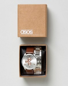 Часы со сменным ремешком ASOS - Серебряный