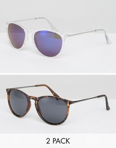 2 пары солнцезащитных очков в стиле ретро ASOS - Мульти