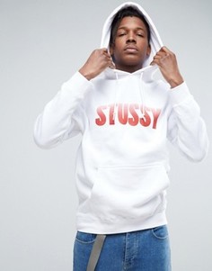 Худи с крупным логотипом и эффектом выцветания Stussy - Черный