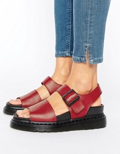 Красные кожаные сандалии Dr Martens Romi - Красный