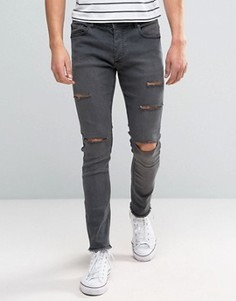 Рваные джинсы скинни Brave Soul - Серый