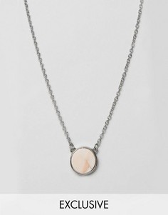 Серебристое ожерелье с розовым камнем DesignB эксклюзивно для ASOS - Серебряный
