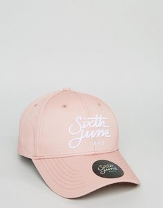 Розовая бейсболка с логотипом Sixth June - Розовый