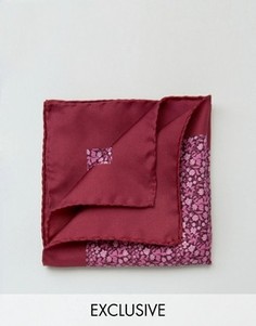Шелковый платок для нагрудного кармана с цветочным принтом Heart & Dagger - Розовый