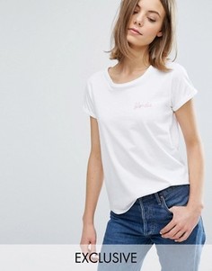 Футболка с вышивкой Blondie эксклюзивно для Maison Labiche - Белый