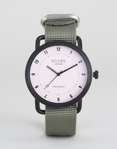 Часы с серым парусиновым ремешком Reclaimed Vintage Inspired - Серый