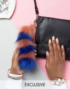 Брелок для ключей сине-рыжим хвостом из искусственного меха My Accessories - Мульти