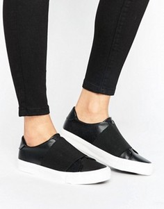Кроссовки-слипоны с перекрестными резинками New Look - Черный