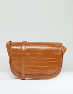 Сумка-седло с эффектом крокодиловой кожи Glamorous - Рыжий