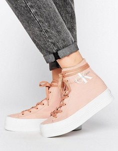 Высокие розовые кроссовки из парусины Calvin Klein Jeans Zabrina - Розовый