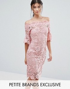 Кружевное платье-футляр с широким вырезом Paper Dolls Petite - Розовый