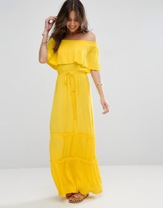 Платье макси с открытыми плечами ASOS - Желтый