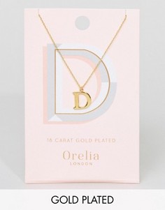 Позолоченное ожерелье с буквой D Orelia - Золотой