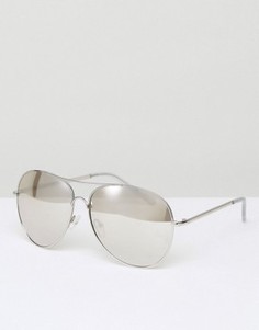 Солнцезащитные очки-авиаторы с зеркальными стеклами New Look - Серебряный