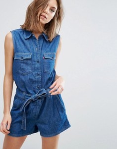 Джинсовый ромпер в стиле вестерн 70-х Levis Orange Tab - Синий