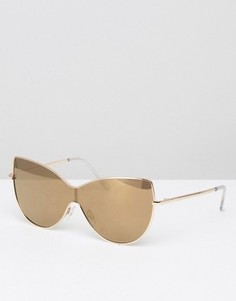 Солнцезащитные очки-маска в стиле oversize с металлической оправой ASOS - Золотой