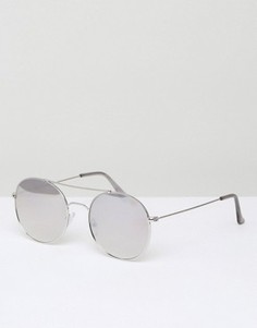 Солнцезащитные очки-авиаторы в металлической оправе New Look - Золотой