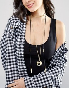 Ожерелье-чокер с подвесками ASOS - Черный