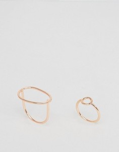 Составные кольца цвета розового золота Pieces Maria - Золотой
