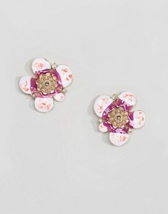 Серьги-гвоздики в виде абстрактных цветков ASOS - Мульти